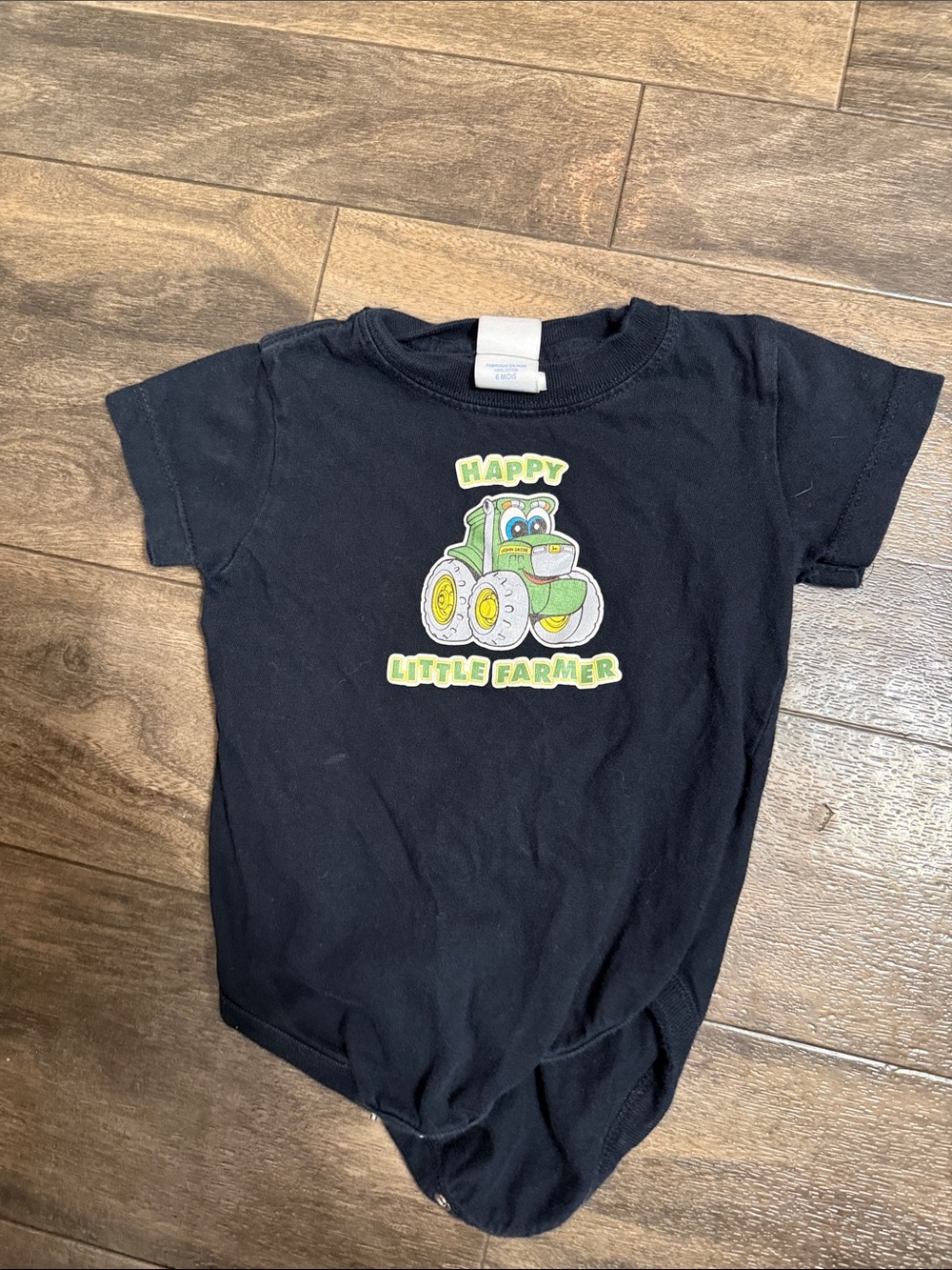 Kids Black 'Happy Little Farmer' Short Sleeve Tractor Tee